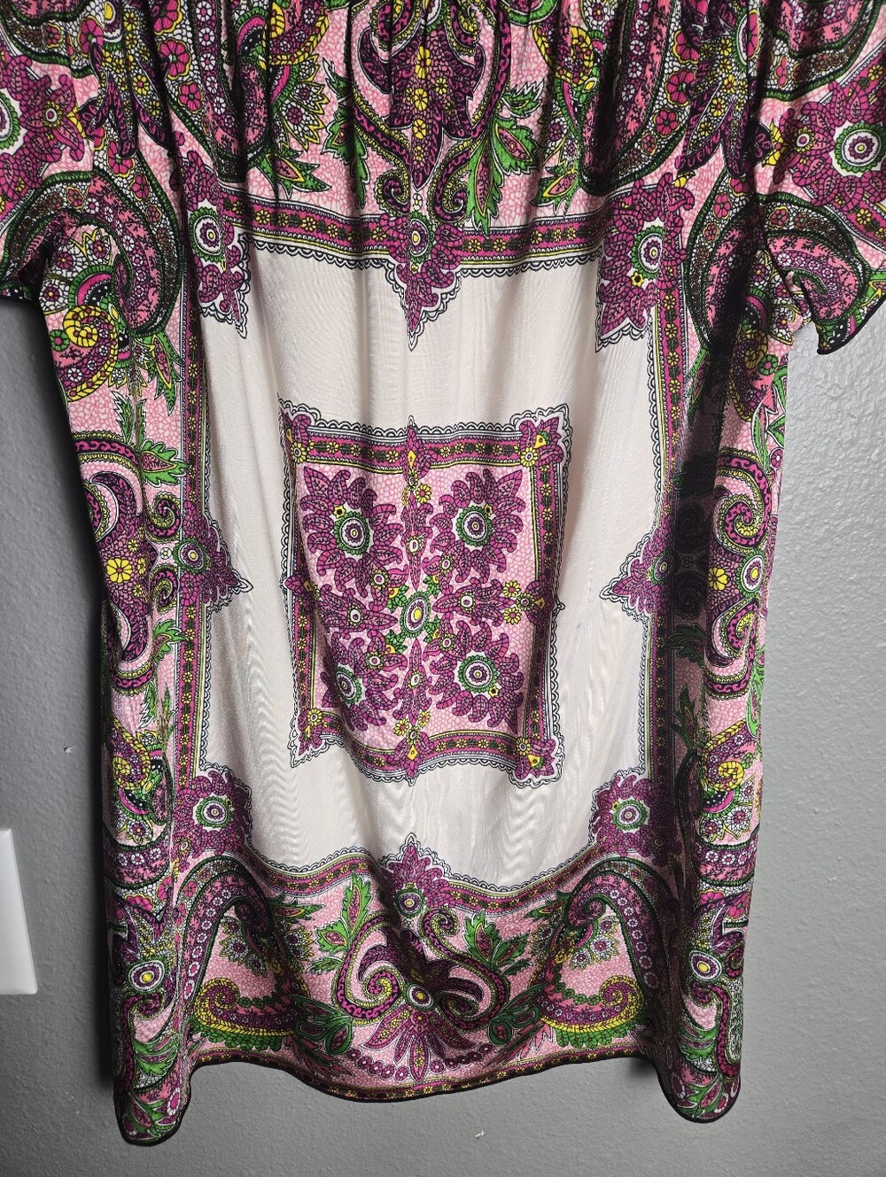 INC International Concepts Off The Shoulder Paisley Boho Top Size Large - Picture 12 of 12